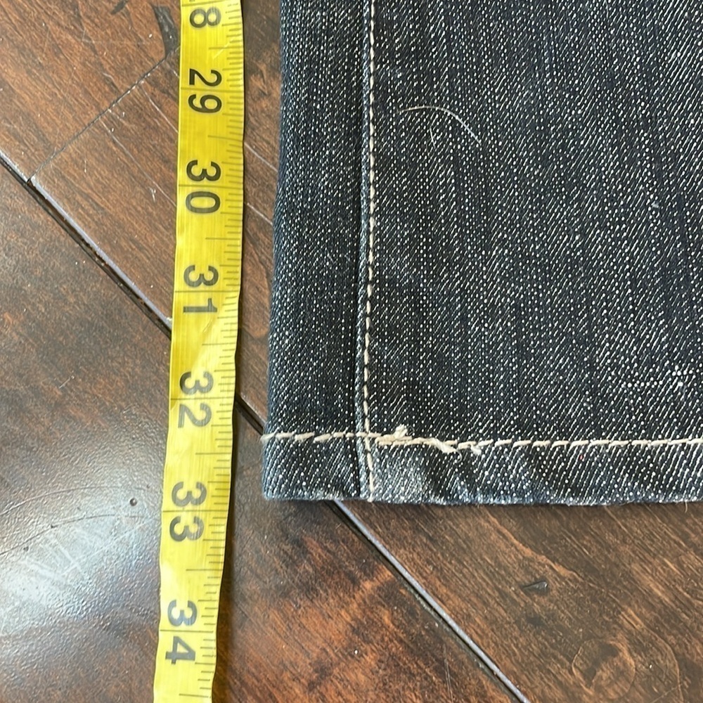 Cache Bootcut Jeans Dark wash Mid rise Gold Accents Womens 6 Y2K Stretchy - Picture 11 of 14